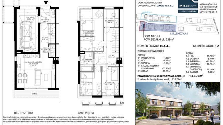 Rzut - Dom na sprzedaż 5 pokoi o powierzchni 137 m² - numer 12 w Millenova