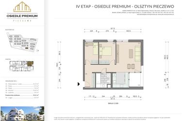 Rzut - Mieszkanie na sprzedaż 3 pokoje o powierzchni 59,21 m² - numer B3.1 w Osiedle Premium etap IV
