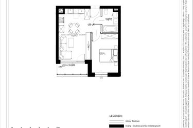 Rzut - Mieszkanie na sprzedaż 2 pokoje o powierzchni 38,82 m² - numer B45 w Osiedle pod Klonami "Klonowa 11"