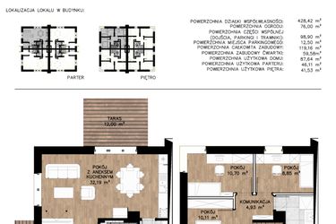Rzut - Mieszkanie na sprzedaż 4 pokoje o powierzchni 89,46 m² - numer 5B w Zielone Kolumny