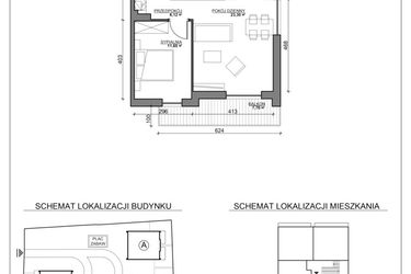 Rzut - Mieszkanie na sprzedaż 2 pokoje o powierzchni 45,62 m² - numer F7 w Kierpcowa Apartamenty