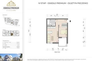 Rzut - Mieszkanie na sprzedaż 2 pokoje o powierzchni 41,1 m² - numer B1.22 w Osiedle Premium etap IV