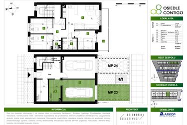 Rzut - Mieszkanie na sprzedaż 4 pokoje o powierzchni 71,06 m² - numer A12/A w Osiedle CONTIGO