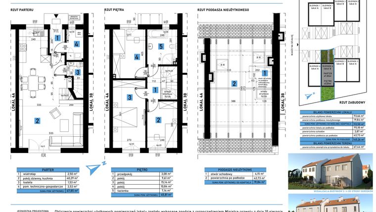 Rzut - Dom na sprzedaż 4 pokoje o powierzchni 145,26 m² - numer 4B w Domy w Biestrzykowie