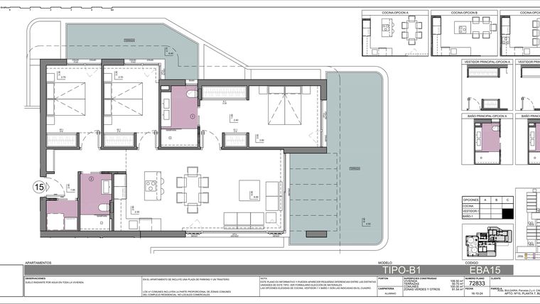 Rzut - Mieszkanie na sprzedaż 3 pokoje o powierzchni 348 m² - numer 7-A w Apartamenty w Calpe - 85885624