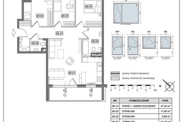 Rzut - Mieszkanie na sprzedaż 4 pokoje o powierzchni 81,64 m² - numer 8.A.09 w Urzeka bud. 8