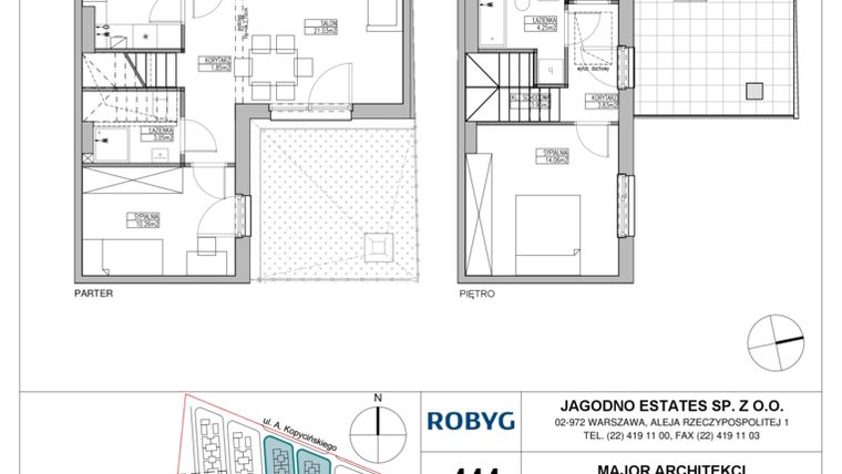 Rzut - Dom na sprzedaż 4 pokoje o powierzchni 81,54 m² - numer RJ5/C1/C18/A w Robyg Jagodno