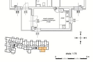 Rzut - Mieszkanie na sprzedaż 3 pokoje o powierzchni 54,99 m² - numer M21 w Osiedle Mała Dziesiąta etap II