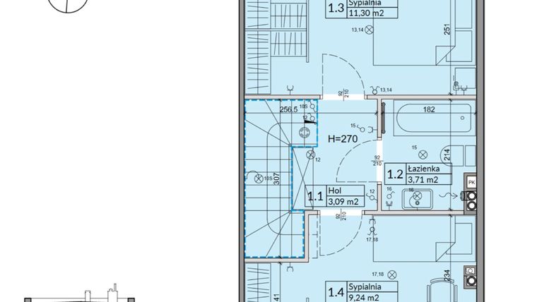 Rzut - Dom na sprzedaż 3 pokoje o powierzchni 62,3 m² - numer 29B w Osiedle Stokrotki etap 4 i 5