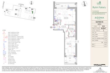 Rzut - Mieszkanie na sprzedaż 2 pokoje o powierzchni 48,89 m² - numer B5M4 w Rytm Natury