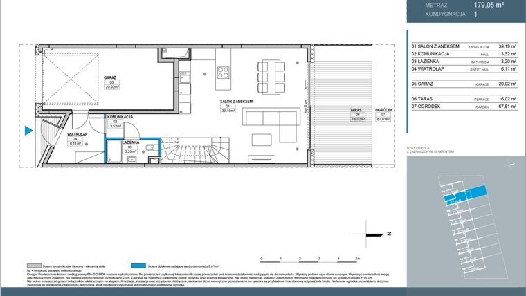 Rzut - Dom na sprzedaż 5 pokoi o powierzchni 200,49 m² - numer 8 w Nordic Bemowo Domy