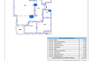 Rzut - Mieszkanie na sprzedaż 4 pokoje o powierzchni 179,23 m² - numer B.25 w Gaja Park