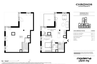Rzut - Mieszkanie na sprzedaż 4 pokoje o powierzchni 132,95 m² - numer 602 w Chronos