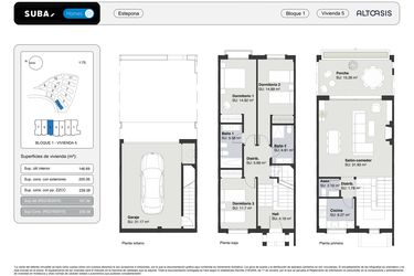 Rzut - Dom na sprzedaż 3 pokoje o powierzchni 239,38 m² - numer 5 w Altoasis