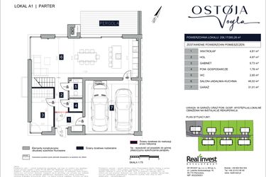 Rzut - Dom na sprzedaż 6 pokoi o powierzchni 261,2 m² - numer A1 w Ostoja Vogla