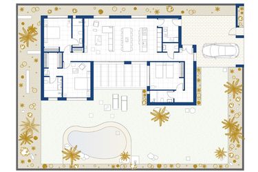 Rzut - Mieszkanie na sprzedaż 4 pokoje o powierzchni 175 m² - numer 2 w Oasis Villas