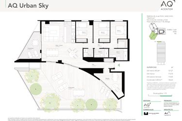 Rzut - Mieszkanie na sprzedaż 4 pokoje o powierzchni 115 m² - numer VI-29-A w AQ Urban Sky