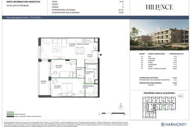 Rzut - Mieszkanie na sprzedaż 3 pokoje o powierzchni 70,09 m² - numer A-25 w Hillence