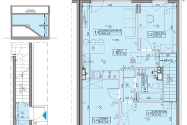 Rzut - Mieszkanie na sprzedaż 4 pokoje o powierzchni 64,03 m² - numer 44B w Domy na Witosa