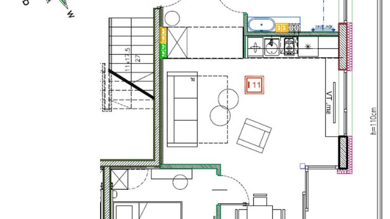 Rzut - Mieszkanie na sprzedaż 2 pokoje o powierzchni 47,83 m² - numer I.11 w Enklawa Polany etap II
