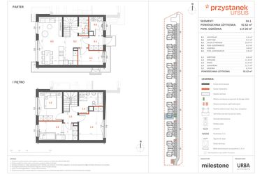 Rzut - Dom na sprzedaż 5 pokoi o powierzchni 92,62 m² - numer 3A.1 w Przystanek Ursus