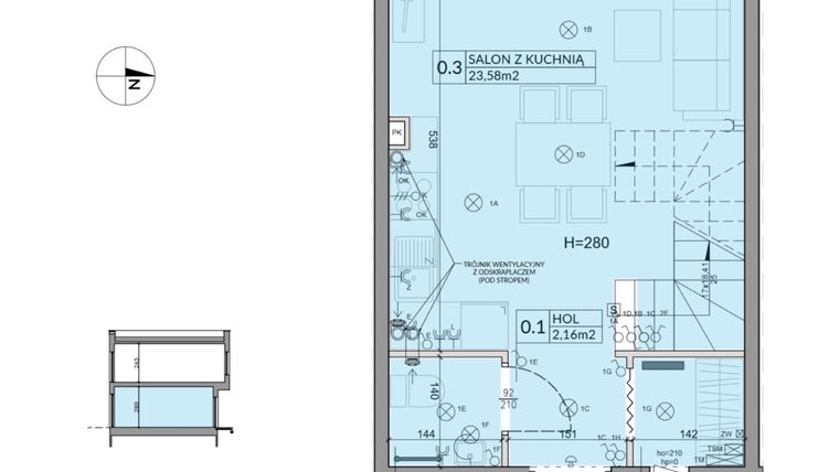 Rzut - Dom na sprzedaż 3 pokoje o powierzchni 61,92 m² - numer 47 w Boska Ksawerowska 2 etap 4