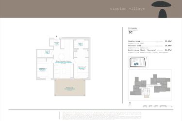 Rzut - Mieszkanie na sprzedaż 2 pokoje o powierzchni 55,68 m² - numer 3-3-C w Apartamenty w El Verger - 76383115