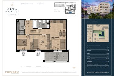 Rzut - Mieszkanie na sprzedaż 3 pokoje o powierzchni 56,41 m² - numer 16 w Alta Novum
