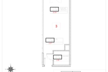 Rzut - Mieszkanie na sprzedaż 1 pokój o powierzchni 28,41 m² - numer A1-3 w Rezydencja Ogród Saski etap I i II