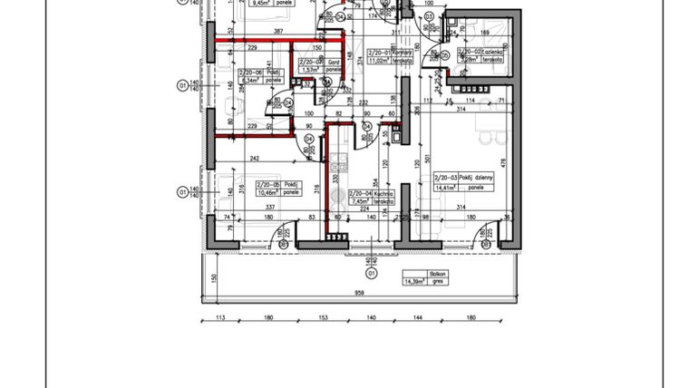 Rzut - Mieszkanie na sprzedaż 4 pokoje o powierzchni 65,76 m² - numer 20 w Janowska