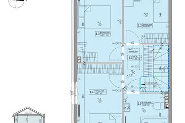 Rzut - Dom na sprzedaż 4 pokoje o powierzchni 81,17 m² - numer 19B w Ogrody Przyjaciół 5 etap II