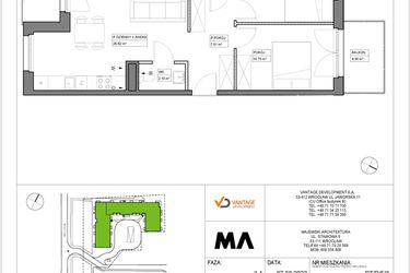 Rzut - Mieszkanie na sprzedaż 3 pokoje o powierzchni 65,88 m² - numer PT/B/5/3 w Przystanek Tarnogaj