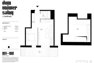 Rzut - Mieszkanie na sprzedaż 3 pokoje o powierzchni 52,95 m² - numer 18 w Dom Uniwersalny