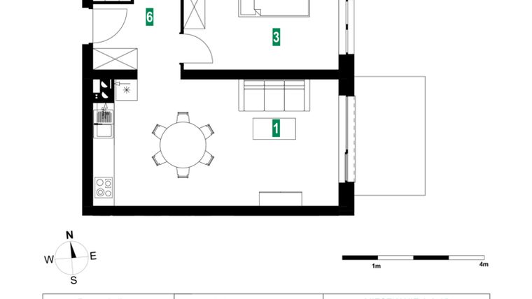 Rzut - Mieszkanie na sprzedaż 3 pokoje o powierzchni 60,06 m² - numer A.A.15 w Park Śliwowa