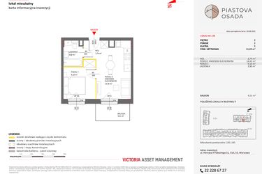 Rzut - Mieszkanie na sprzedaż 2 pokoje o powierzchni 31,09 m² - numer F.138 w Piastova Osada