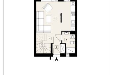 Rzut - Dom na sprzedaż 3 pokoje o powierzchni 66,62 m² - numer B1.B w Ametystowa Park