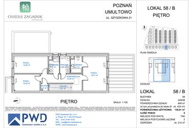 Rzut - Dom na sprzedaż 5 pokoi o powierzchni 139,91 m² - numer 58B w Osiedle Zagajnik etap II - bliźniaki