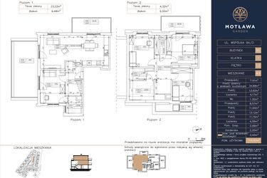 Rzut - Mieszkanie na sprzedaż 5 pokoi o powierzchni 119,82 m² - numer B2.M3 w Motława Garden