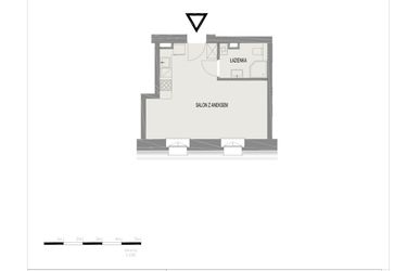 Rzut - Mieszkanie na sprzedaż 1 pokój o powierzchni 27,87 m² - numer A27 w Komuny Paryskiej 19a