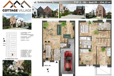 Rzut - Dom na sprzedaż 4 pokoje o powierzchni 134,13 m² - numer B1.20 w Cottage Village