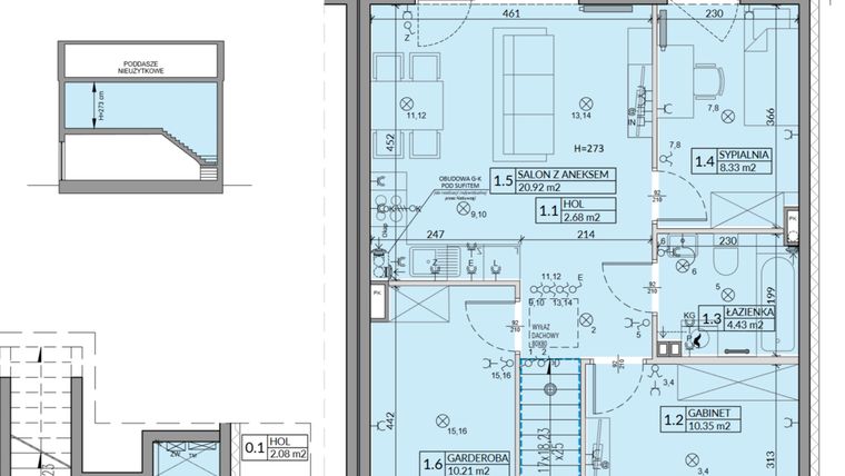 Rzut - Mieszkanie na sprzedaż 4 pokoje o powierzchni 62,57 m² - numer 66B w Domy na Witosa etap 2A i 2B
