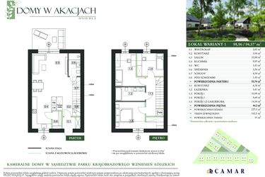 Rzut - Dom na sprzedaż 4 pokoje o powierzchni 94,57 m² - numer 6A w Domy w akacjach