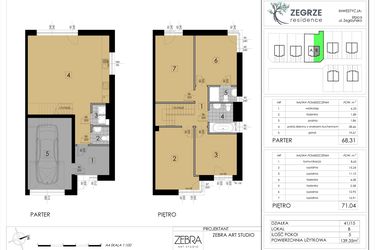 Rzut - Dom na sprzedaż 5 pokoi o powierzchni 139,35 m² - numer 41/15/B w Zegrze Residence