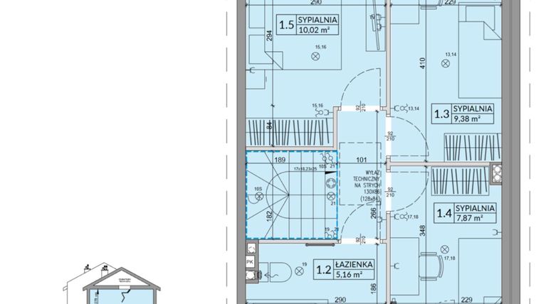 Rzut - Dom na sprzedaż 4 pokoje o powierzchni 77,99 m² - numer 38B w Osiedle Słoneczne etap IV