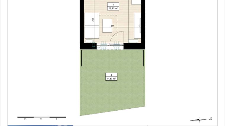 Rzut - Mieszkanie na sprzedaż 1 pokój o powierzchni 19,75 m² - numer B4/0/6 w MONTANO lokale inwestycyjne