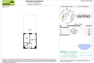 Rzut - Mieszkanie na sprzedaż 2 pokoje o powierzchni 36,45 m² - numer 10C/74 w Jasielska 8C etap II