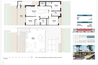 Rzut - Dom na sprzedaż 3 pokoje o powierzchni 84,56 m² - numer 8 w Domy w Los Alcázares - 51759931