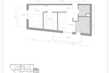 Rzut - Mieszkanie na sprzedaż 3 pokoje o powierzchni 49,51 m² - numer M10 w Apartamenty Casa Sole