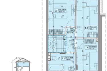 Rzut - Dom na sprzedaż 4 pokoje o powierzchni 77,99 m² - numer 40B w Osiedle Słoneczne etap IV