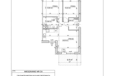 Rzut - Mieszkanie na sprzedaż 3 pokoje o powierzchni 56,33 m² - numer C4 w Bruska